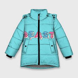 Куртка зимняя для девочки Mr Beast Donut, цвет: 3D-светло-серый