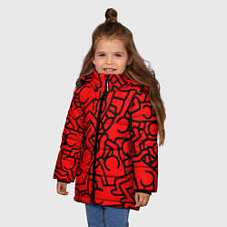 Куртка зимняя для девочки Челопаззл, цвет: 3D-красный — фото 2