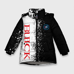 Куртка зимняя для девочки BUICK КРАСНОЕ ЛОГО ЦВЕТНАЯ ЭМБЛЕМА, цвет: 3D-светло-серый
