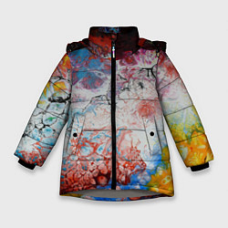 Куртка зимняя для девочки ЦветоТрэш, цвет: 3D-светло-серый