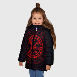 Куртка зимняя для девочки Красный Вегвизир, цвет: 3D-красный — фото 2