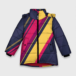 Куртка зимняя для девочки Геометрический Строй, цвет: 3D-красный