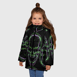 Куртка зимняя для девочки Skulls vanguard pattern 2077, цвет: 3D-светло-серый — фото 2