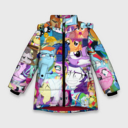 Куртка зимняя для девочки My Little Pony Персонажи, цвет: 3D-красный