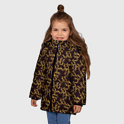 Куртка зимняя для девочки Ом Аум - Сакральный Символ, цвет: 3D-светло-серый — фото 2