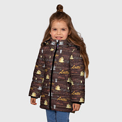 Куртка зимняя для девочки Разные Кофейные Напитки, цвет: 3D-светло-серый — фото 2