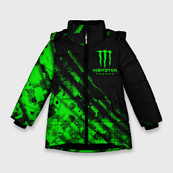 Куртка зимняя для девочки Monster Energy Текстура, цвет: 3D-черный
