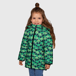 Куртка зимняя для девочки Инопланетяне НЛО, цвет: 3D-черный — фото 2