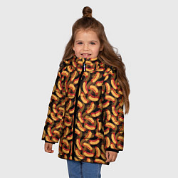 Куртка зимняя для девочки Хот-Доги Hot Dogs, цвет: 3D-черный — фото 2