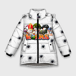 Куртка зимняя для девочки Wormsчервяки, цвет: 3D-светло-серый