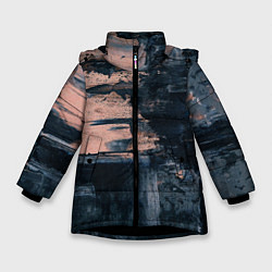 Куртка зимняя для девочки Абстракция краска, цвет: 3D-черный