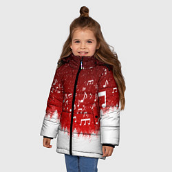 Куртка зимняя для девочки МУЗЫКАЛЬНАЯ НОВОГОДНЯЯ НОЧЬ 2022 НОВЫЙ ГОД, цвет: 3D-светло-серый — фото 2