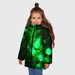 Куртка зимняя для девочки Изумрудный поток, цвет: 3D-черный — фото 2
