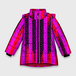 Куртка зимняя для девочки Squid Game паттерн, цвет: 3D-красный