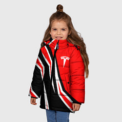 Куртка зимняя для девочки TESLA MOTORS RED LINE ТЕСЛА, цвет: 3D-светло-серый — фото 2
