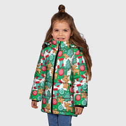 Куртка зимняя для девочки Новогодние печеньки, цвет: 3D-красный — фото 2
