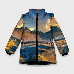 Зимняя куртка для девочки Красивый горный пейзаж