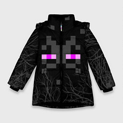 Куртка зимняя для девочки ЭНДЕРМЕН МАЙНКРАФТ MINECRAFT, цвет: 3D-черный