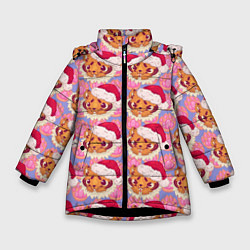 Куртка зимняя для девочки Милый Тигренок , Cute Tiger, цвет: 3D-черный