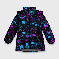 Зимняя куртка для девочки Брызги неоновые ярких красок