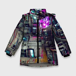 Куртка зимняя для девочки Инженерия, цвет: 3D-светло-серый