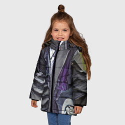 Куртка зимняя для девочки Ад стиль, цвет: 3D-черный — фото 2