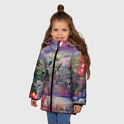 Куртка зимняя для девочки Милое рождество, цвет: 3D-черный — фото 2