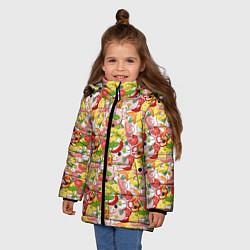 Куртка зимняя для девочки Ингредиенты Пиццы, цвет: 3D-светло-серый — фото 2