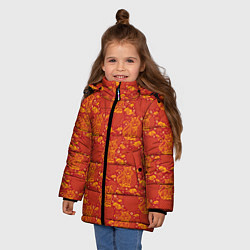 Куртка зимняя для девочки Фон с Тигром, цвет: 3D-красный — фото 2