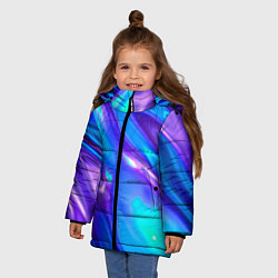 Куртка зимняя для девочки Neon Holographic, цвет: 3D-черный — фото 2