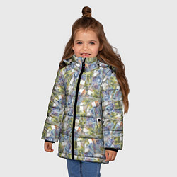 Куртка зимняя для девочки Банкноты 50 и 100 Франков, цвет: 3D-светло-серый — фото 2