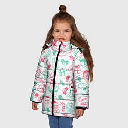 Куртка зимняя для девочки Новогодние сказания, цвет: 3D-красный — фото 2
