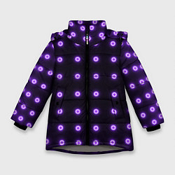 Куртка зимняя для девочки Неоновые кружки, цвет: 3D-светло-серый