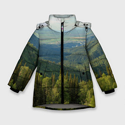 Куртка зимняя для девочки Природный пейзаж, цвет: 3D-светло-серый