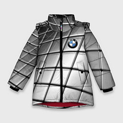 Куртка зимняя для девочки BMW pattern 2022, цвет: 3D-красный