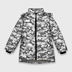 Зимняя куртка для девочки Серый Городской Камуфляж