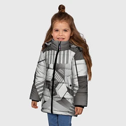 Куртка зимняя для девочки Дробные размерности, цвет: 3D-светло-серый — фото 2