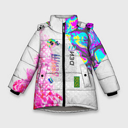 Куртка зимняя для девочки Шаза Психоделика, цвет: 3D-светло-серый