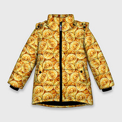 Зимняя куртка для девочки Золотые Биткоины