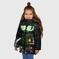 Куртка зимняя для девочки Levi Атака Титанов В атаке, цвет: 3D-черный — фото 2