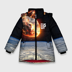 Куртка зимняя для девочки Dont look up! Comets flight!, цвет: 3D-красный
