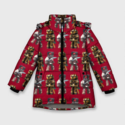 Зимняя куртка для девочки Minecraft warriors pattern