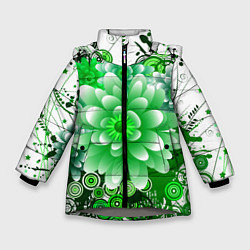 Зимняя куртка для девочки Яркая пышная летняя зелень