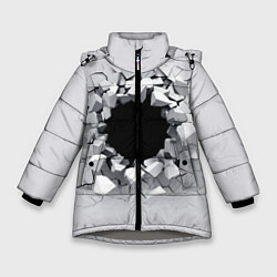 Куртка зимняя для девочки Portal 2099, цвет: 3D-светло-серый