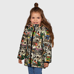 Куртка зимняя для девочки Ничоси - Nichosi, цвет: 3D-светло-серый — фото 2