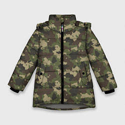 Куртка зимняя для девочки Камуфляж для Леса, цвет: 3D-светло-серый