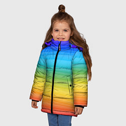 Куртка зимняя для девочки РАДУЖНЫЙ ДИЗАЙН - РАДУГА, цвет: 3D-черный — фото 2