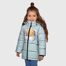 Куртка зимняя для девочки Спящий кролик, цвет: 3D-черный — фото 2