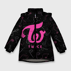Куртка зимняя для девочки Twice с музыкальным фоном, цвет: 3D-светло-серый