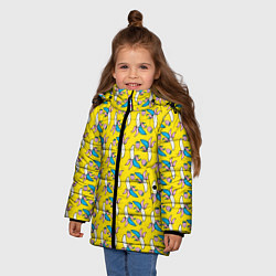 Куртка зимняя для девочки Летний узор Забавные бананчики, цвет: 3D-светло-серый — фото 2